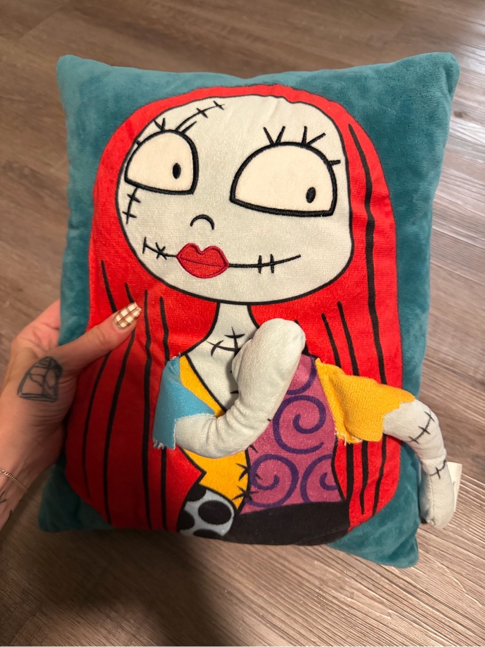 Disney The Nightmare Before Christmas Sally Plush Pillow in Teal, Red & Cream